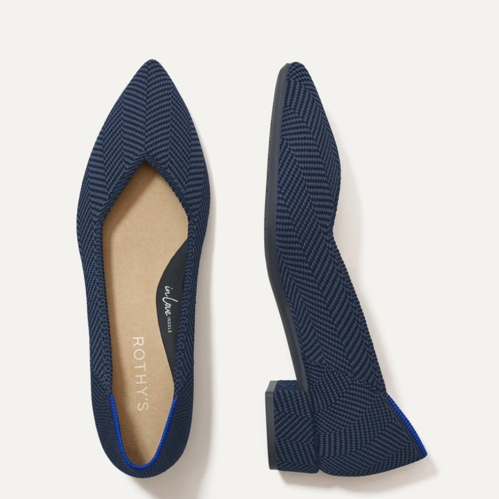 Rothy's Blue Pointed Toe Flats